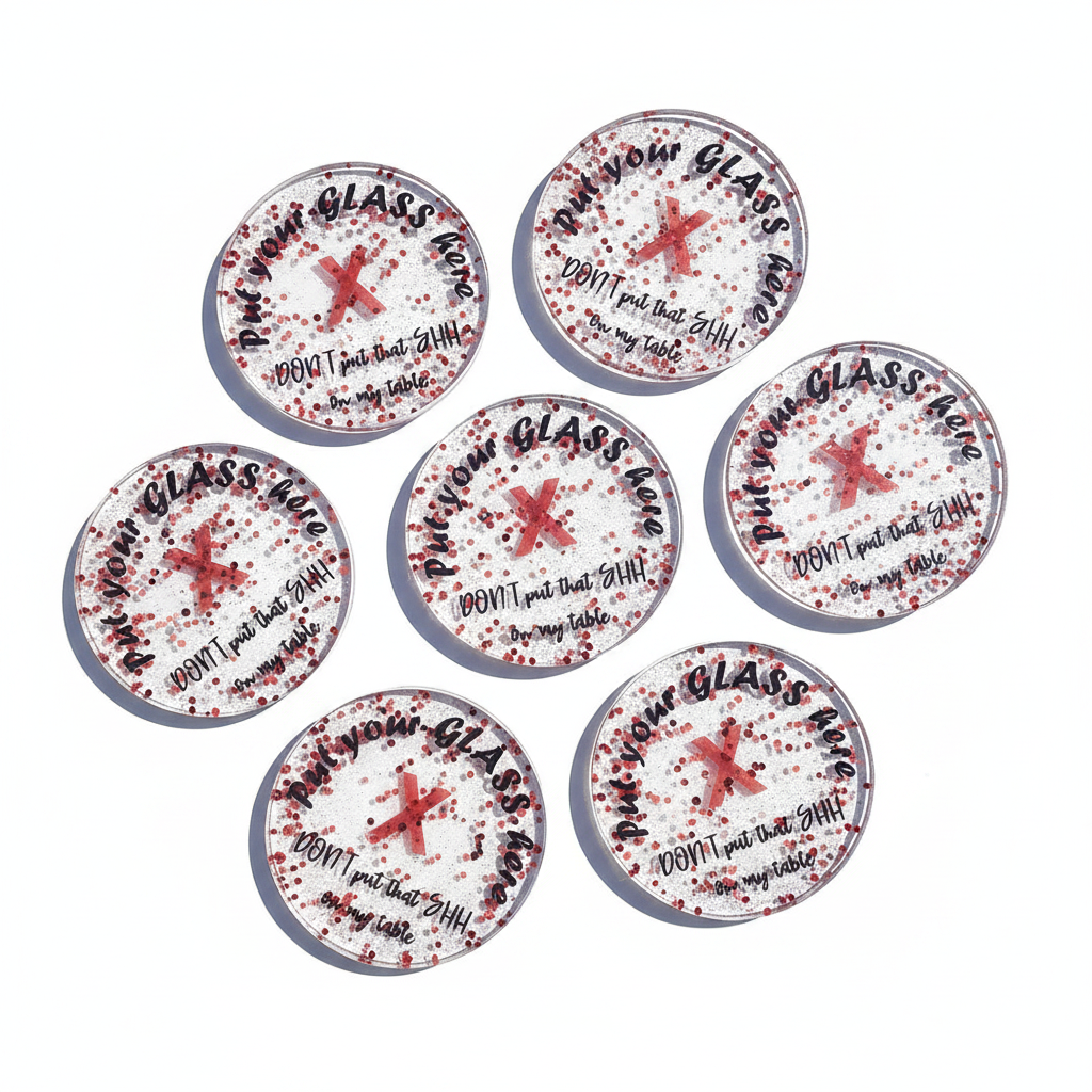 6 Coaster Set White BG