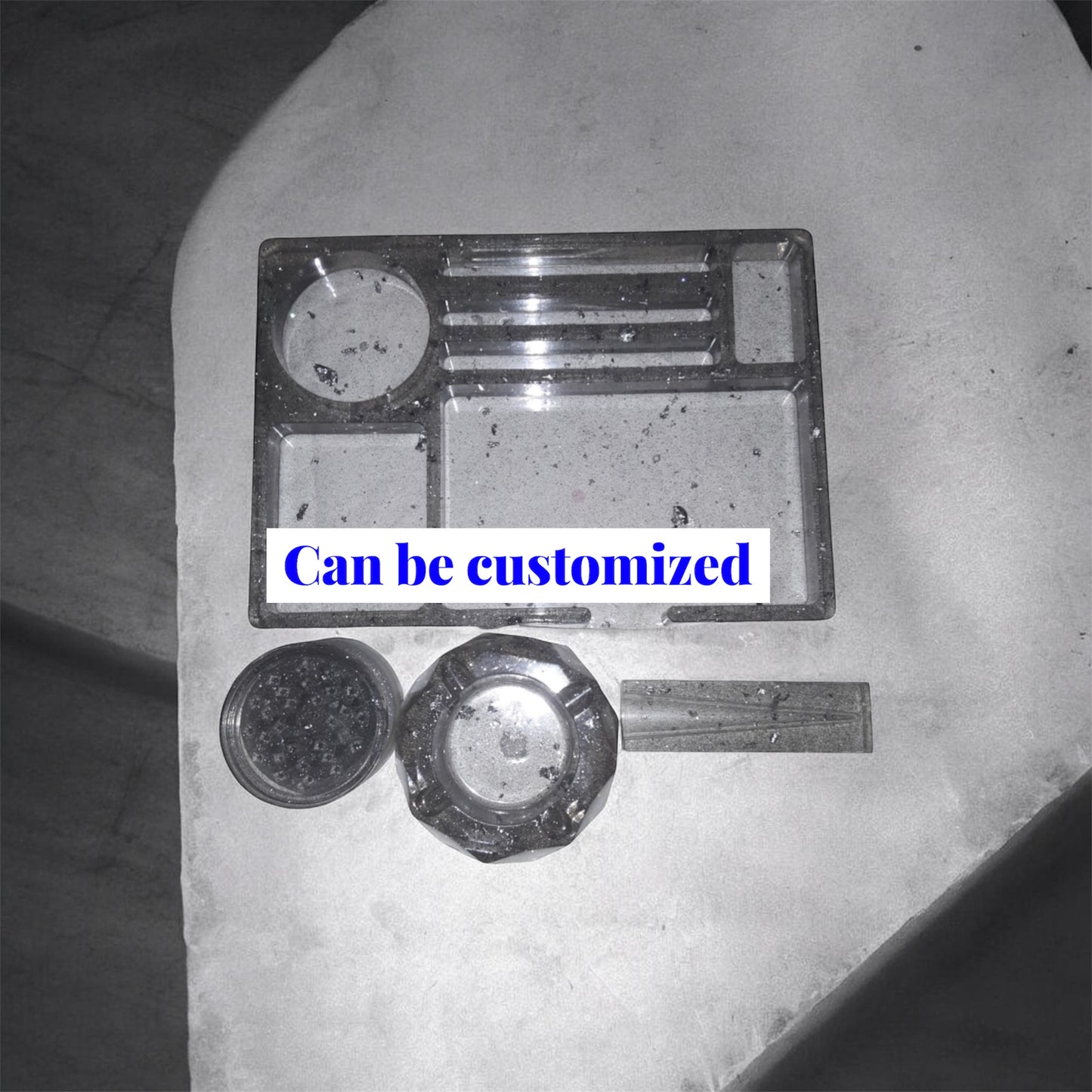 Custom Resin Tray, Ashtray & Grinder Set