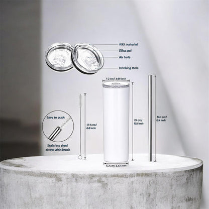 Custom Photo Tumbler with Lid & Straw