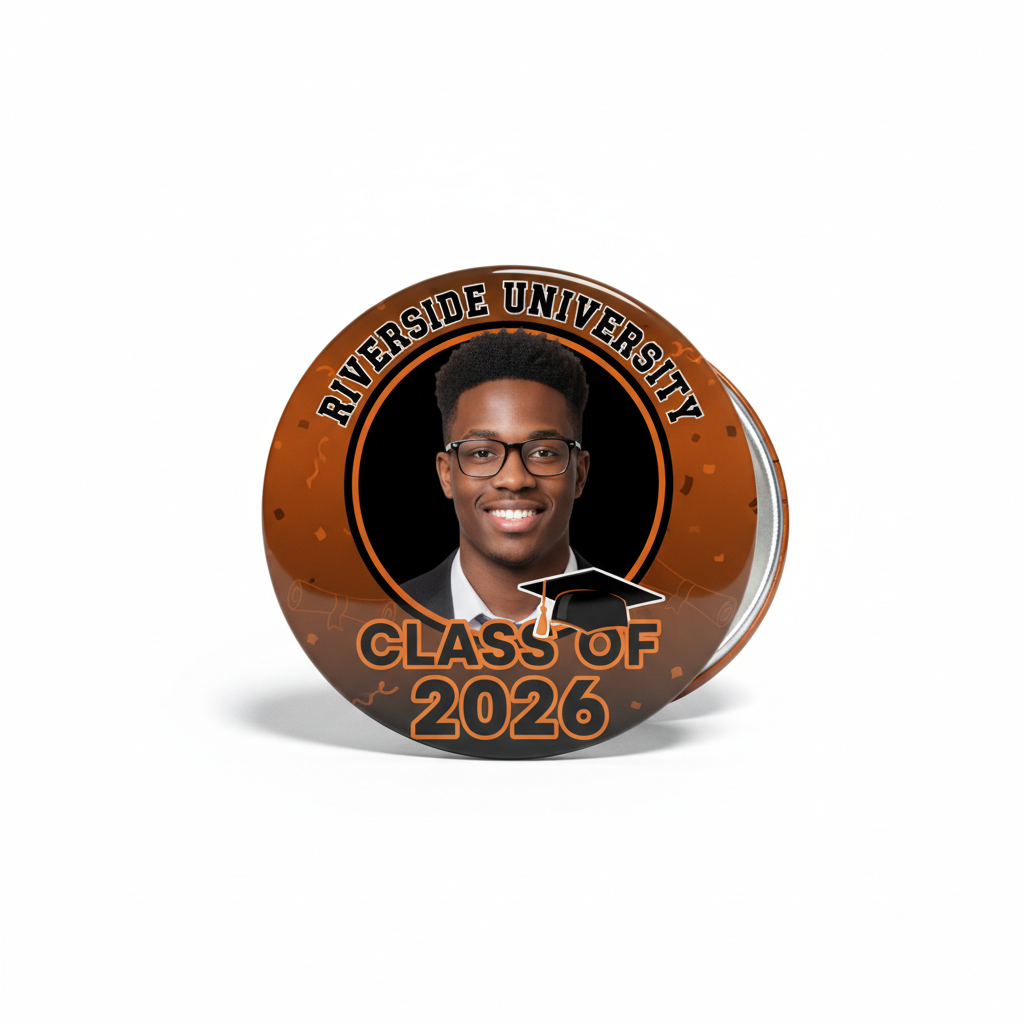 African American Graduate Pin Mockup