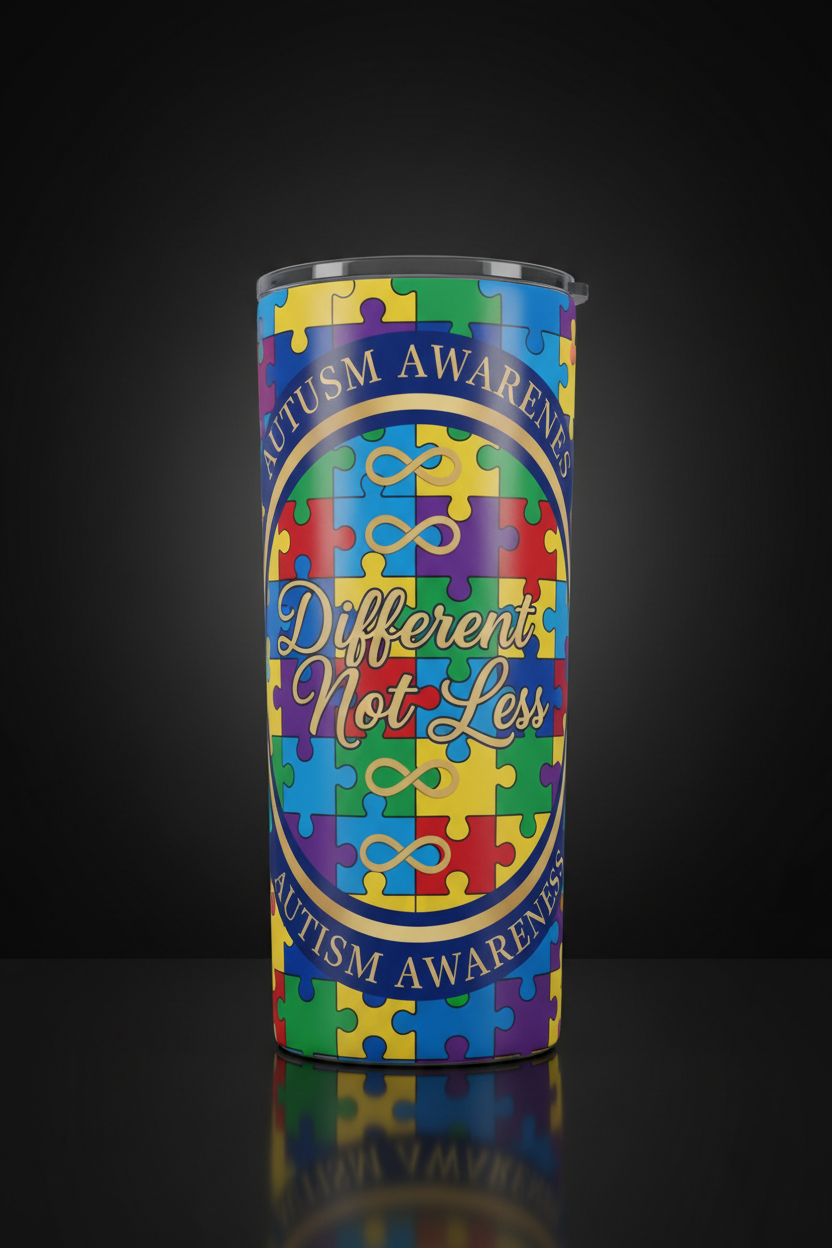 Autism Awareness Skinny Tumbler - Different Not Less