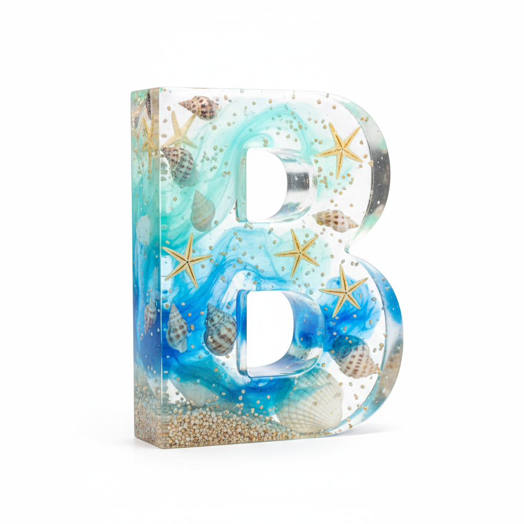 B - Beach Resin Letter