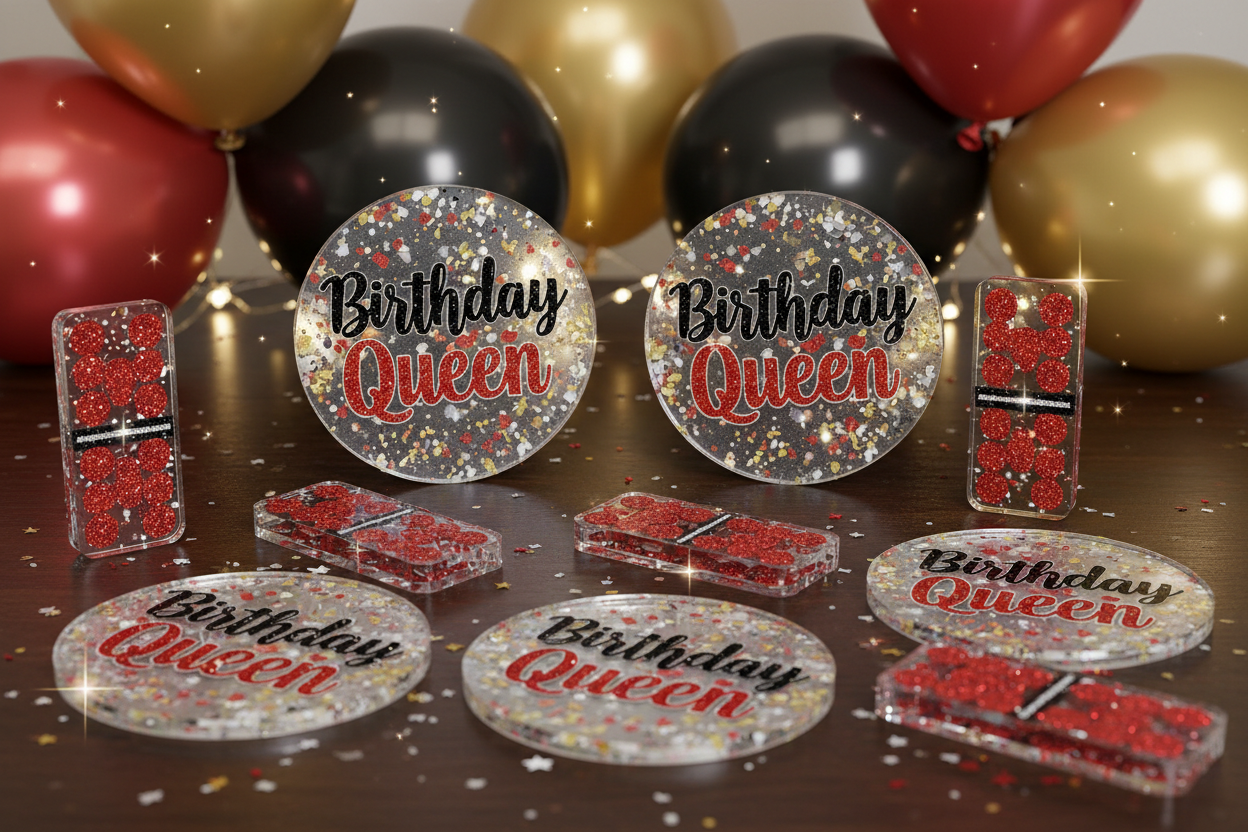 Birthday Dominos & Coasters