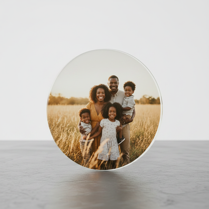 Circle Clear Cutting Board - African American Family