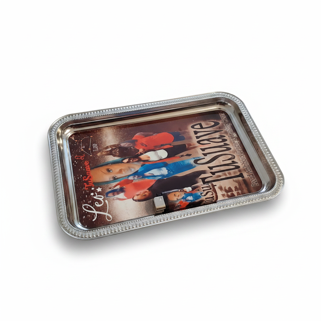 Custom Silver Tray White BG