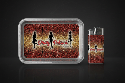 Custom Tray & Matching Lighter Set