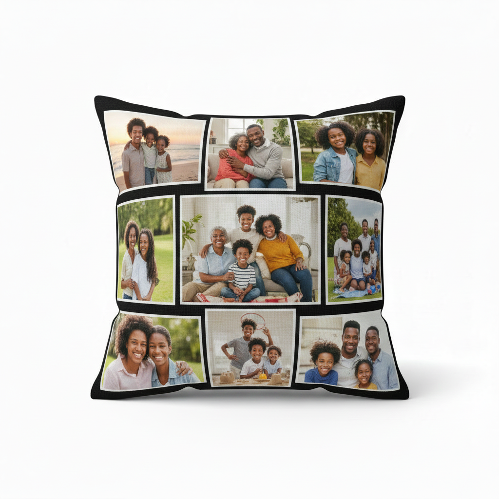 Family Collage Pillow - African American