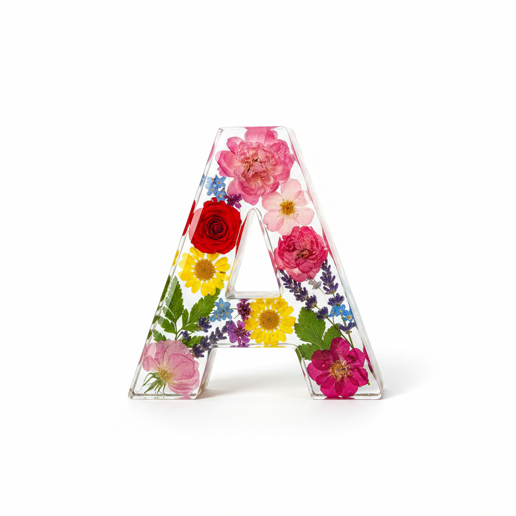 Flowers Resin Letter