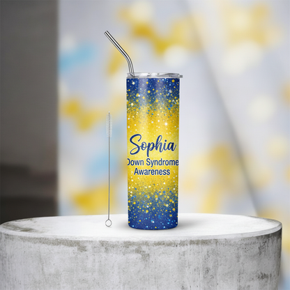 Personalized Down Syndrome Tumbler