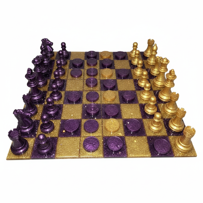 Purple Gold Chess Set