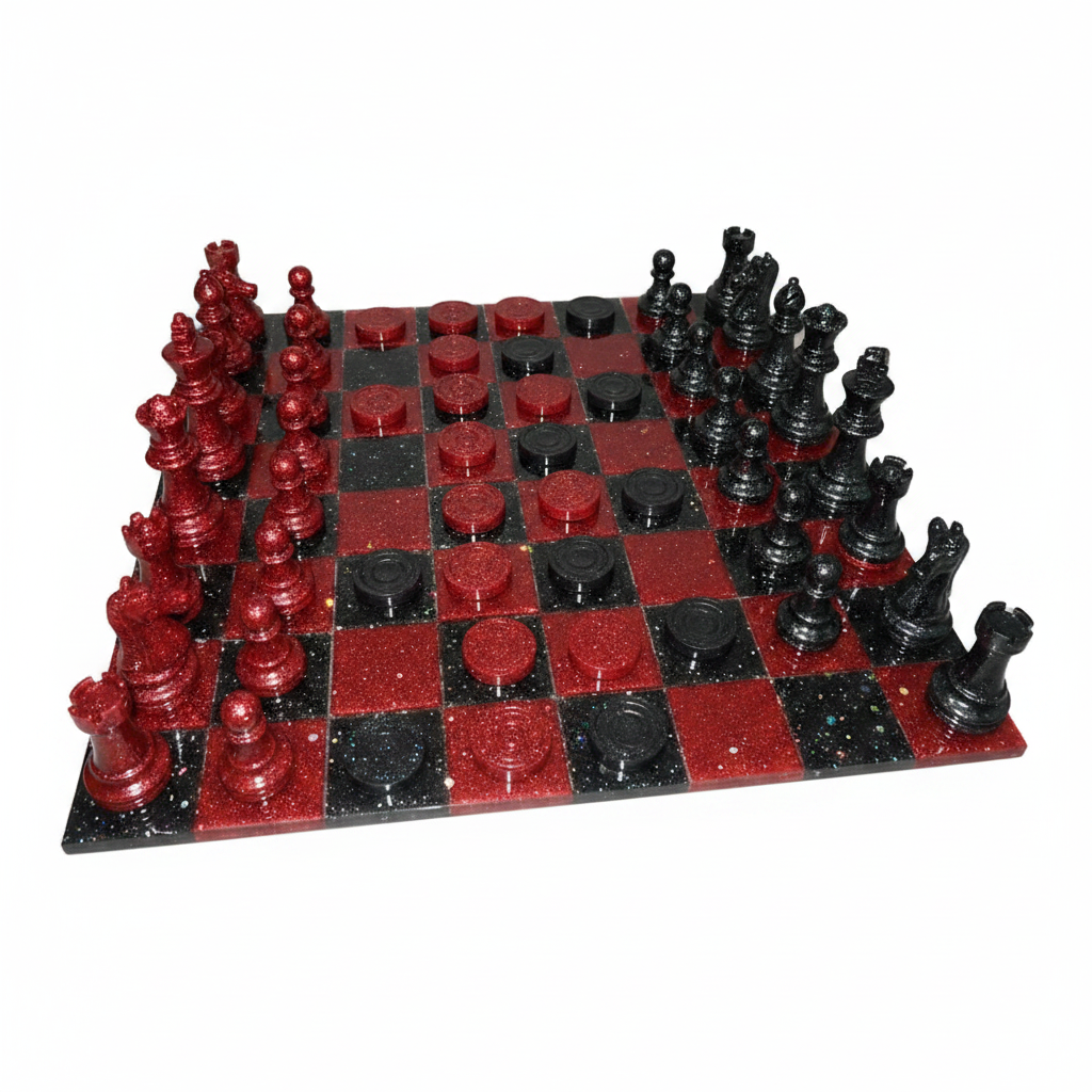 Red Black Chess Set