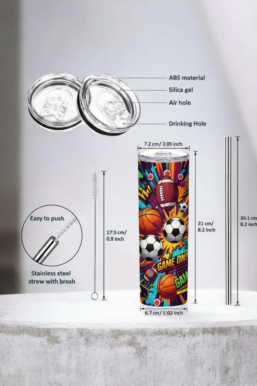 Custom Photo Tumbler with Lid & Straw