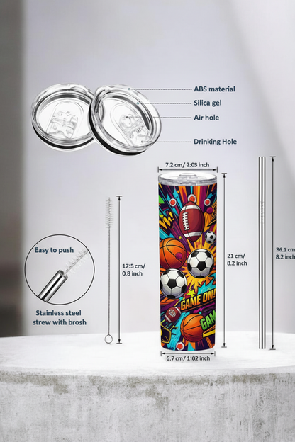 Custom Photo Tumbler with Lid & Straw